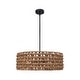 preview thumbnail 12 of 11, 5-Light Rattan Drum Chandelier Coastal Island Pendant Light for Dining Room - 26" W x 9.8" H