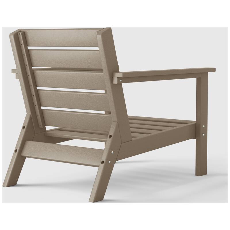 Birchwood All Weather HDPE Outdoor Patio Deep Seating Arm Chair (Set of 2)