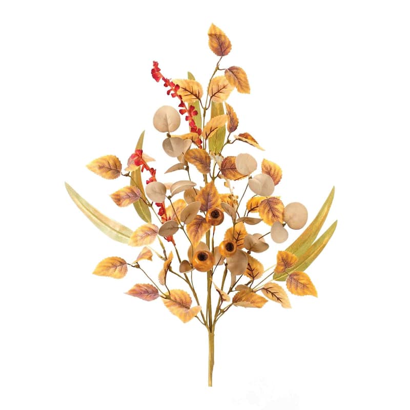 Set of 2 Mixed Fall Foliage Pod Thanksgiving Artificial Sprays 30"
