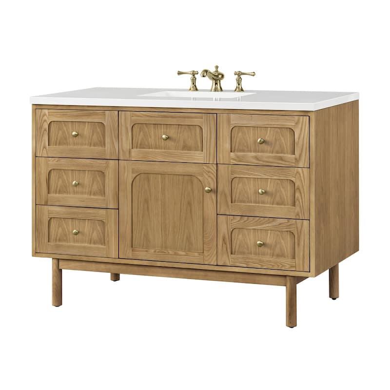 James Martin Vanities 545-V48-3WZ Laurent 48" Single Basin Poplar Wood - Light Natural Oak - Oak Finish