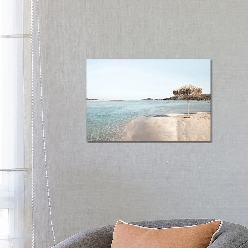 iCanvas "Beach Umbrella In Greece" by Henrike Schenk Canvas Print - 18x26x1.5