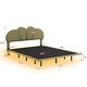 preview thumbnail 11 of 28, Full/Queen Size Upholstery LED Floating Bed with Headboard and Support Legs