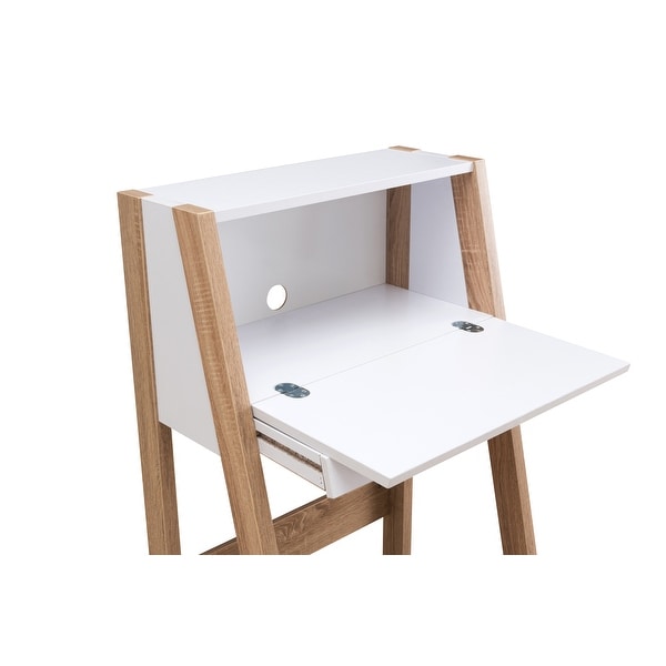 Furniture of America DOL Contemporary 26 inch Wood Compact Computer Desk by White Oak Wood Finish