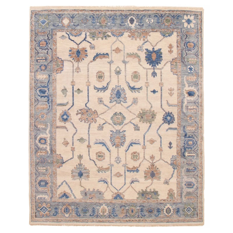 ECARPETGALLERY Hand-knotted Modern Oushak Cream Wool Rug - 8' x 9' 10" - Cream - 8' x 9' 10" - Rectangle
