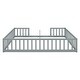 preview thumbnail 8 of 32, Double Twin Floor Bed with Fence, Guardrails,Without Door