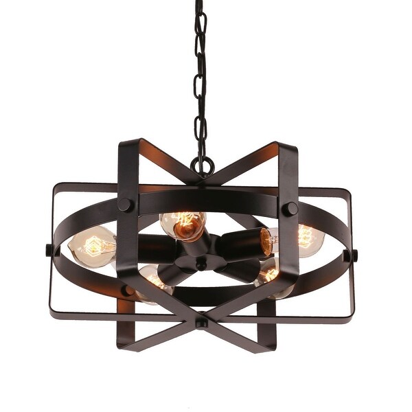 Shop Metal drum chandelier antique black pendant lamp ...