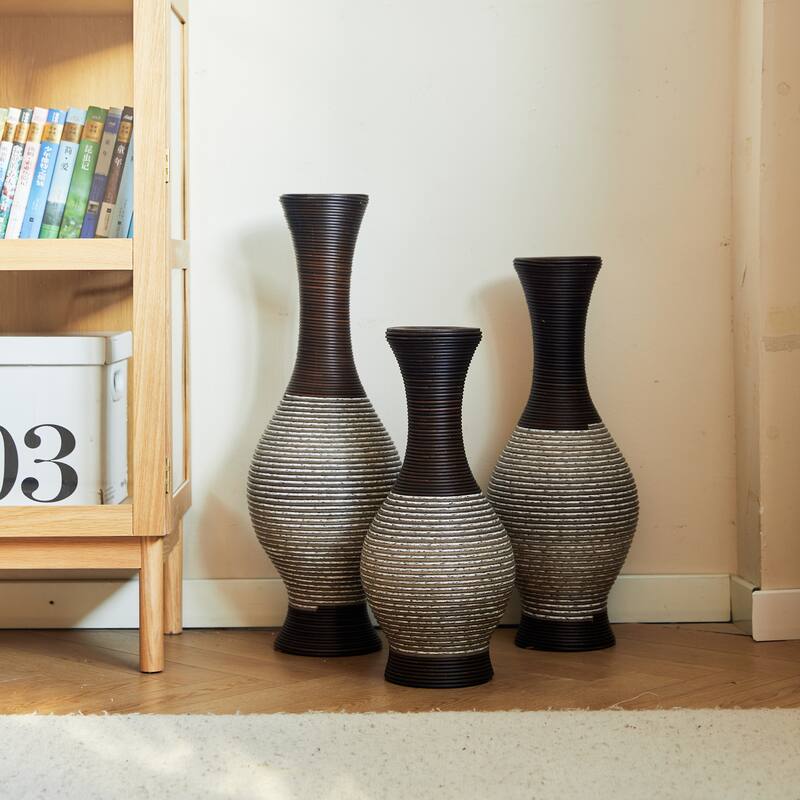 Desktop Vase, High Independent Flower Stand, Artificial Vine Vase, PVC Floor Vase, Home Decoration Flower Stand Set of 3
