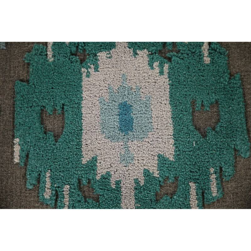 Brown Moroccan Indian Area Rug Hand-Knotted Wool Carpet - 5'1"x 7'11"