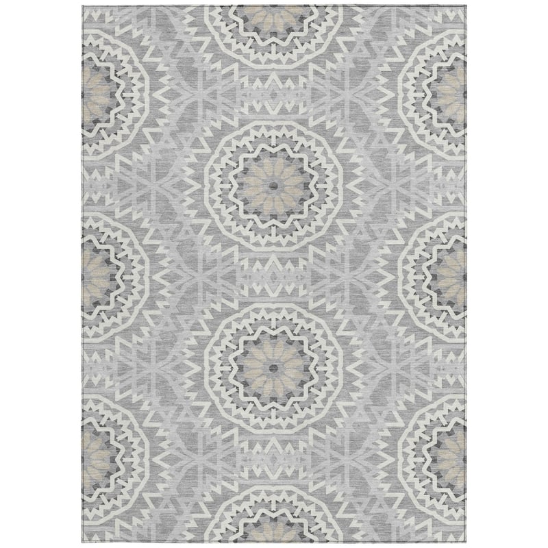HomeRoots Floral Medallion Transitional Rectangle Outdoor Rug