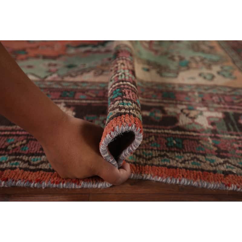 Hamedan Persian Vintage Area Rug Hand-Knotted Wool Carpet - 7'0"x 9'9"