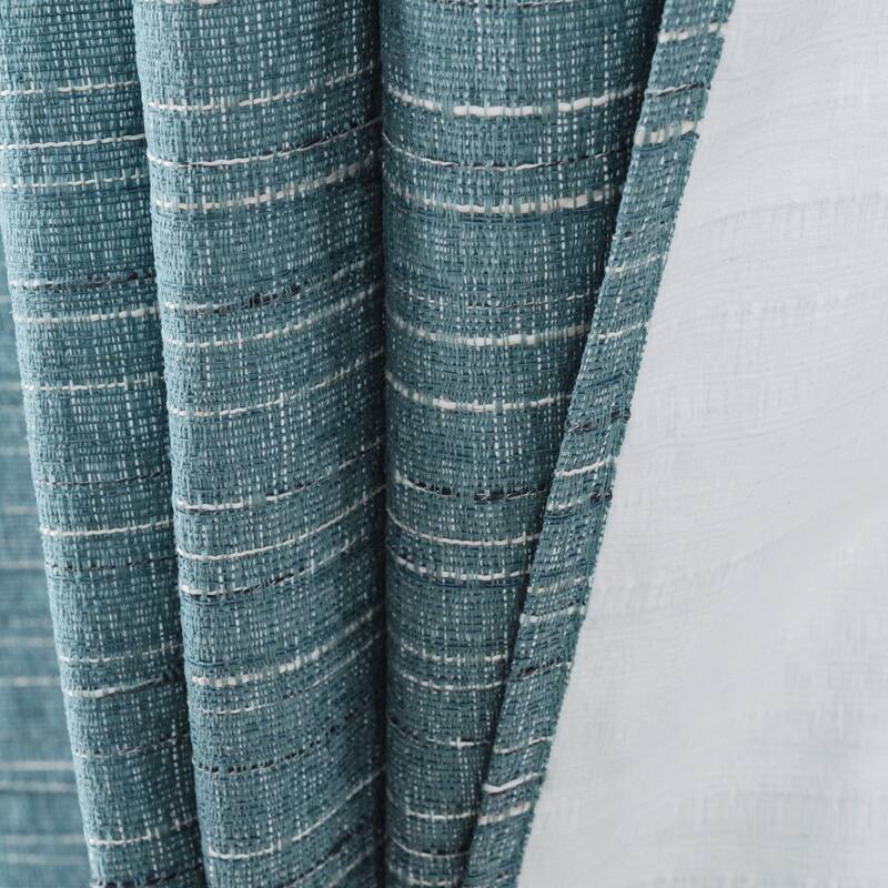 Kensington Striped Texture Window Curtain Panel 84" or 95"