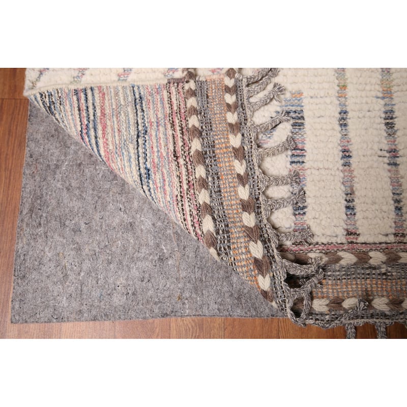 Earth Tone Moroccan Large Modern Area Rug Handmade Wool Carpet - 11'11"x 18'8"