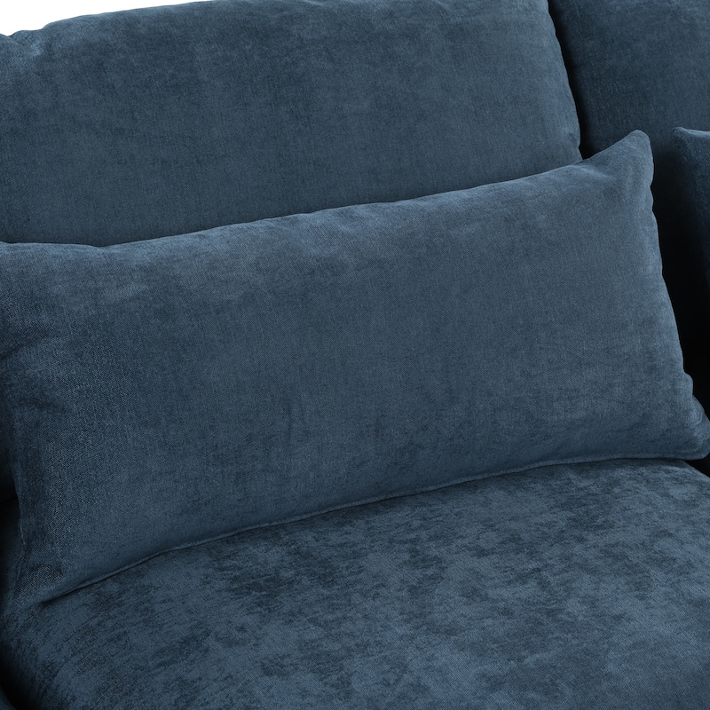 Roomfitters Large U-Shaped Modular Sectional Sofa with 2 Ottomans, Chenille Fabric L-Shaped Corner Couch for Living Room