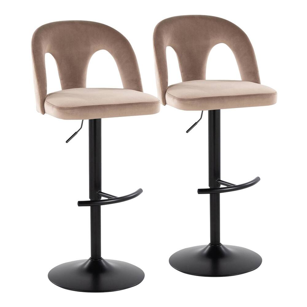 Ava Upholstered Adjustable Barstool - Set of 2