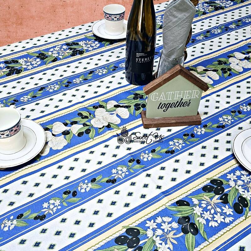 Wipeable Stain Resistant French Acrylic Coated Tablecloth Collection