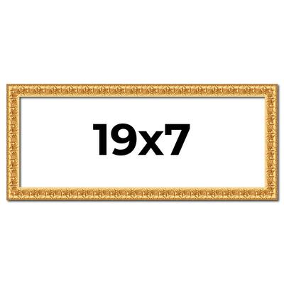 19x7 Frame Gold Real Wood Picture Frame Width 1 inches | Interior