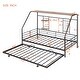 preview thumbnail 26 of 38, Metal Twin Size House Bed with Trundle and Built-in Shelf,Kids Bed Design