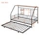 preview thumbnail 16 of 18, Metal Twin Size House-shaped Platform Bed Frame with Trundle and Shelf