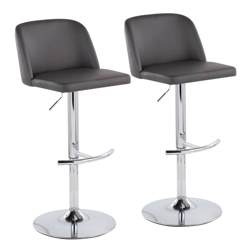 Strick & Bolton Oscar Adjustable Bar Stool with Rounded T Footrest (Set of 2)