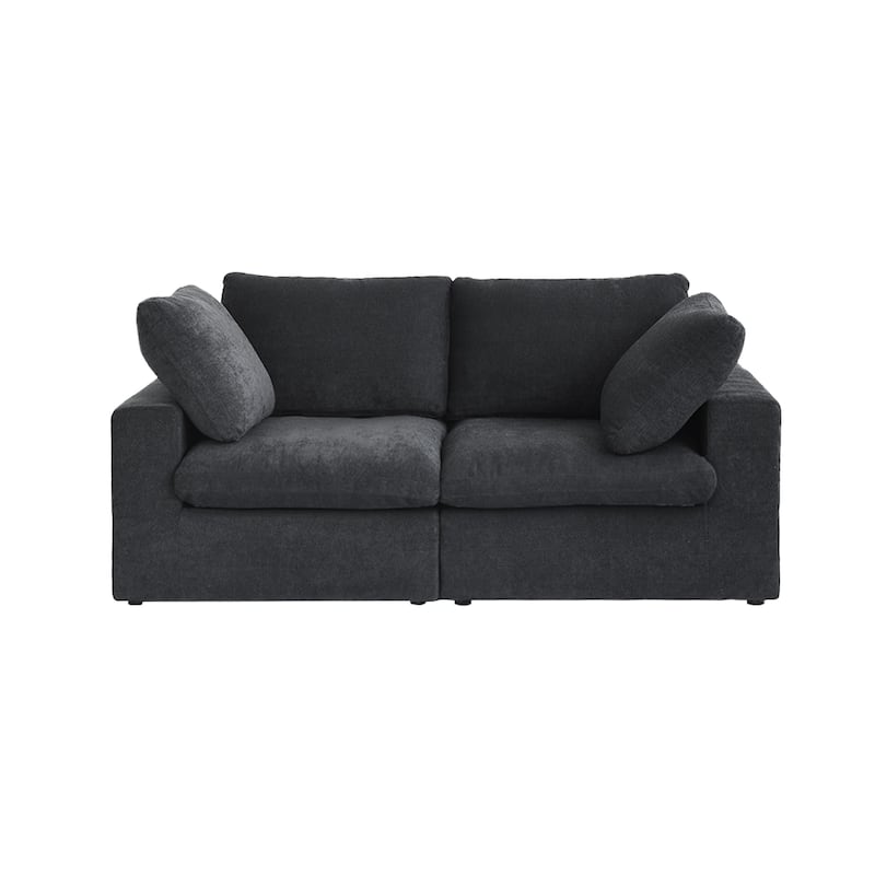 Linen Sectional Sofa Modern Upholstered Loveseat Couch