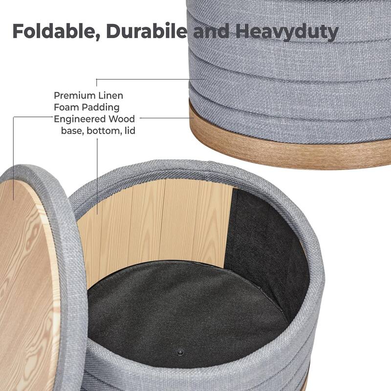 Modern Linen Storage Ottoman with Hidden Storage and Tray Top