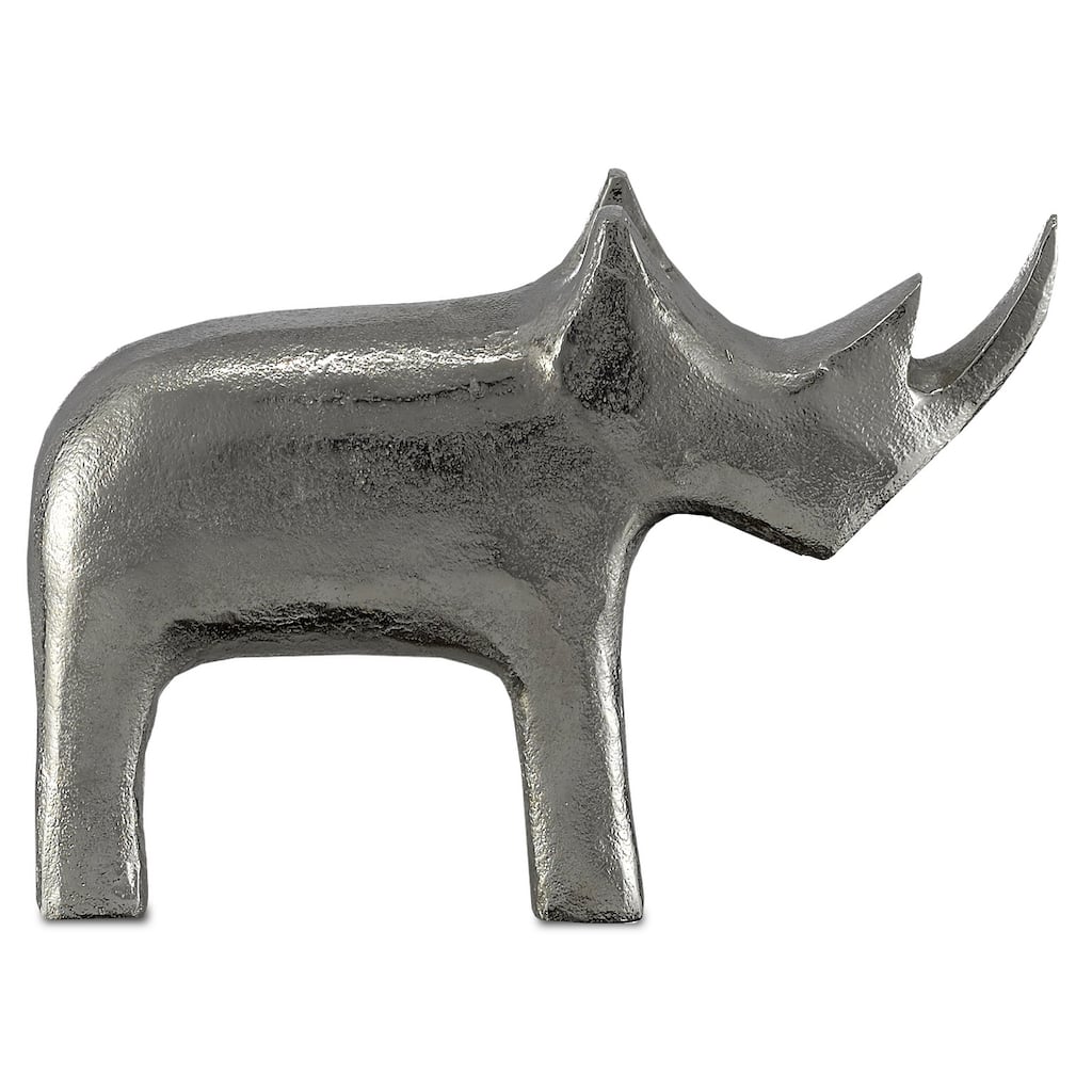 Currey & Company Kano Silver Large Rhino