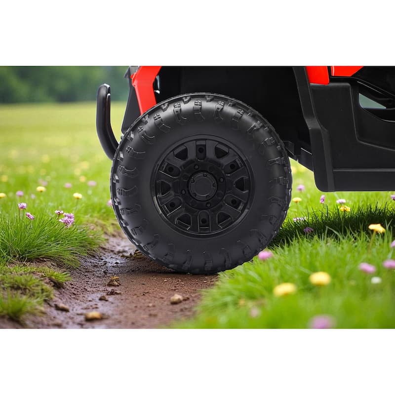 12V Kids Electric Ride On UTV Car with Remote Control, Battery Powered Toy Vehicle with Seat Belt & LED Lights, Ages 3-6