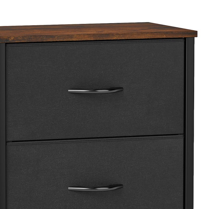 Modern 4/8/10-drawer Fabric Dresser Storage Tower with Wood Top