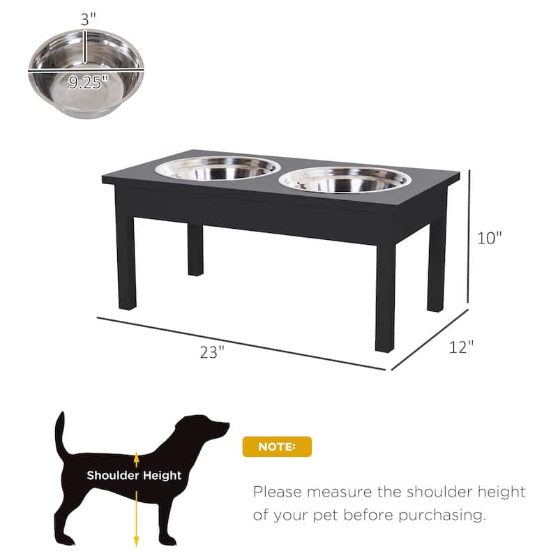 Black Pet Feeder Stand