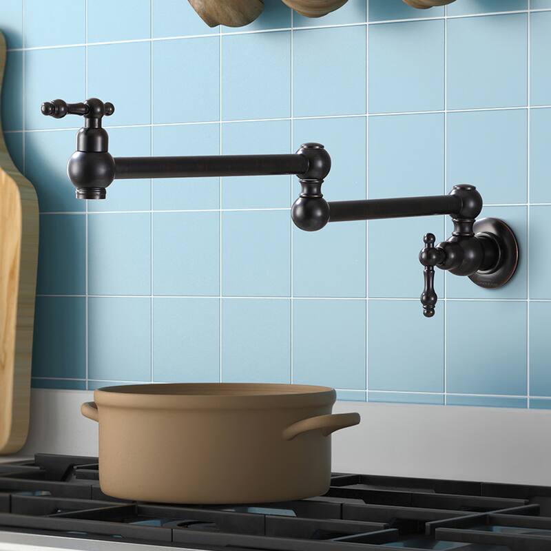 Clihome Traditional Wall Mounted Kitchen Pot Filler Faucet