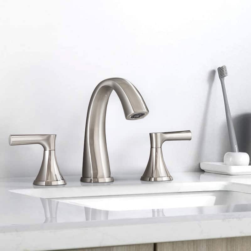BATHLET Widespread Bathroom Sink Faucet with Drain Assembly - Brushed Nickel