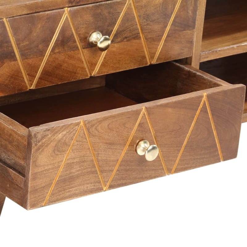 vidaXL TV Stand 33.5"x13.8"x18.5" Solid Wood Mango