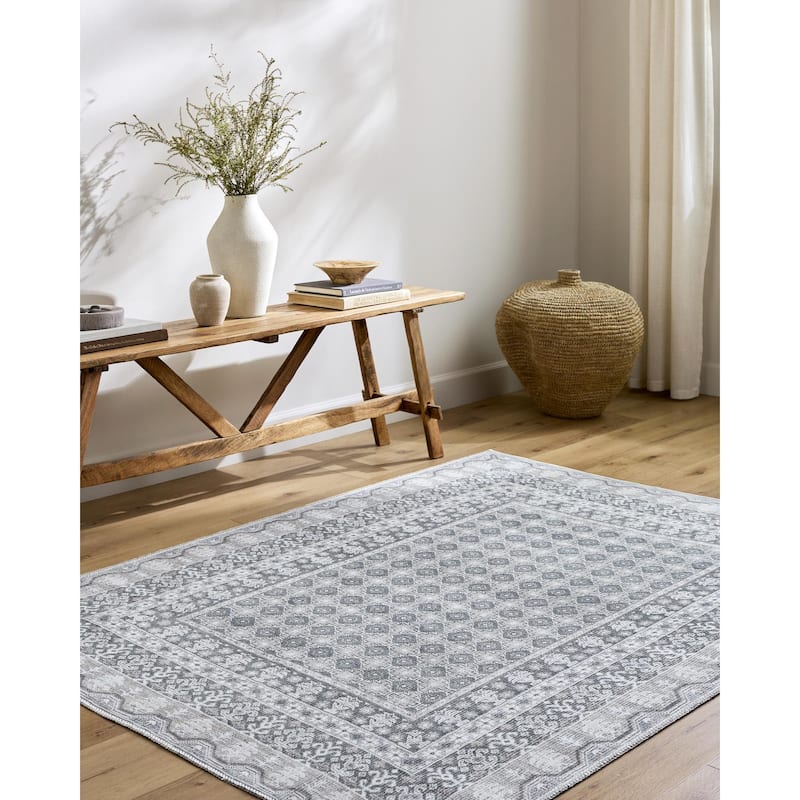 Our PNW Home x Livabliss Rainier Cottage Border Washable Area Rug - 5' 3" x 7' 3" - Sage