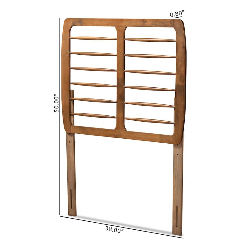 Carolyn Mid-Century Ash Walnut Finished Wood Headboard