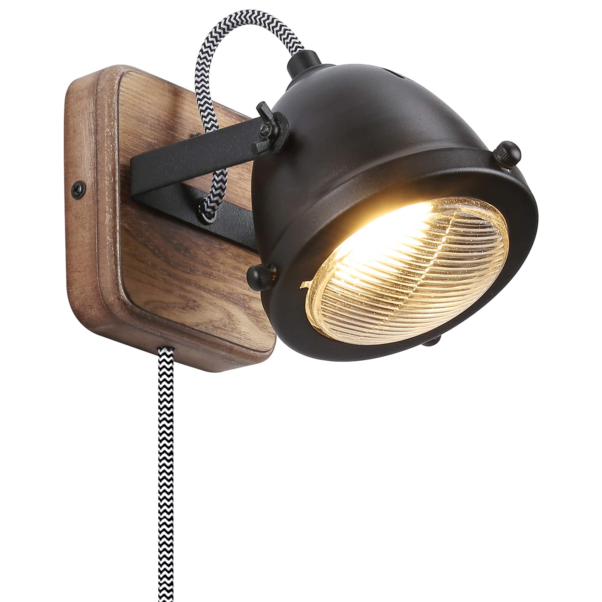 Industrial Black Vintage Wall Lamp Plug in Cord with Switch GU10