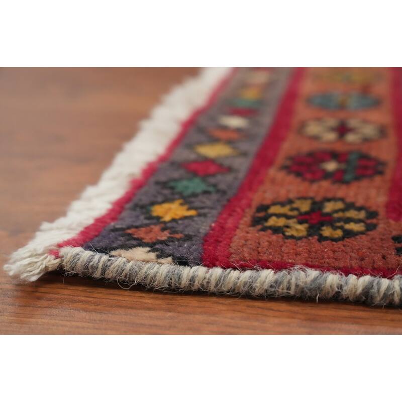 Hand Knotted Oriental 100% Wool Carpet Traditional Floral Red Tabriz Runner Rug - 10' 10'' X 2' 10''