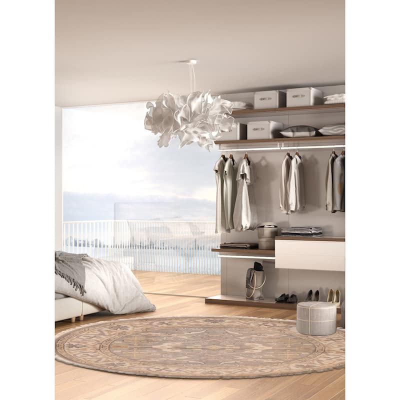 ECARPETGALLERY Hand-knotted Royal Oushak Grey Wool Rug - 5'0 x 4'10