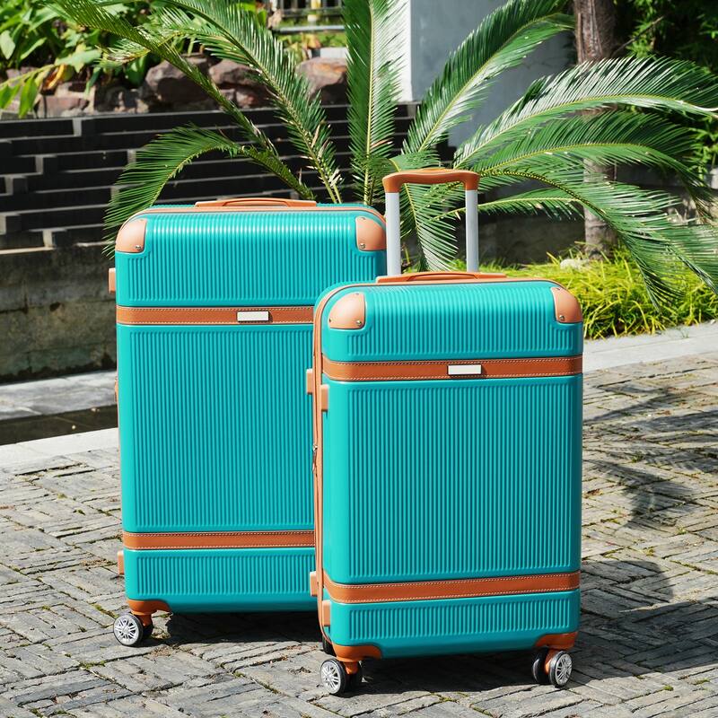3 Piece Hardside Lightweight Luggage Sets with Double Spinner 8 Wheels and TSA Lock