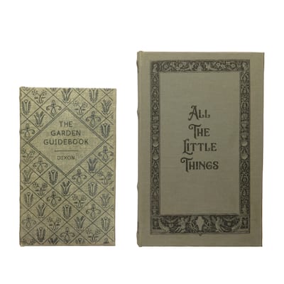 MDF & Canvas Book Storage Boxes, Set of 2 "All The Little Things"