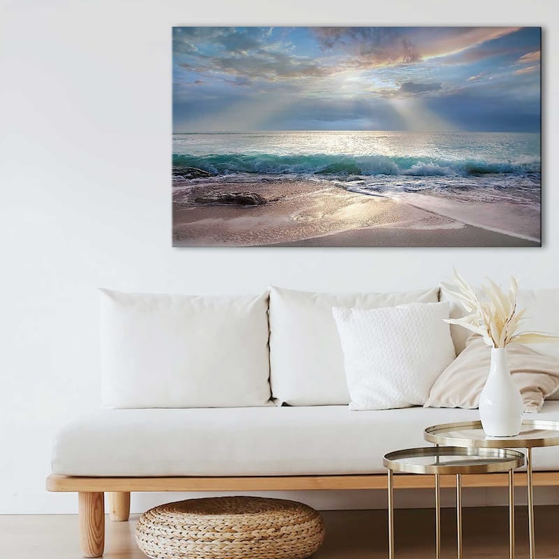 "Aqua Blue Morning" Print on Canvas