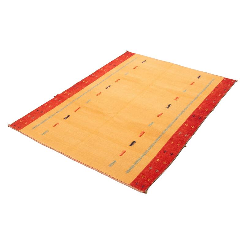 ECARPETGALLERY Flat-Weave Kashkuli Burnt Orange Wool Tapestry Kilim - 5'7 x 7'8