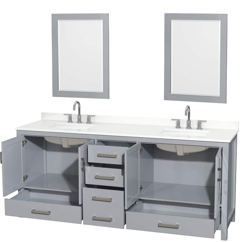Wyndham Collection WCS141480D-QTZ-US3M24 Sheffield 80" Free Standing