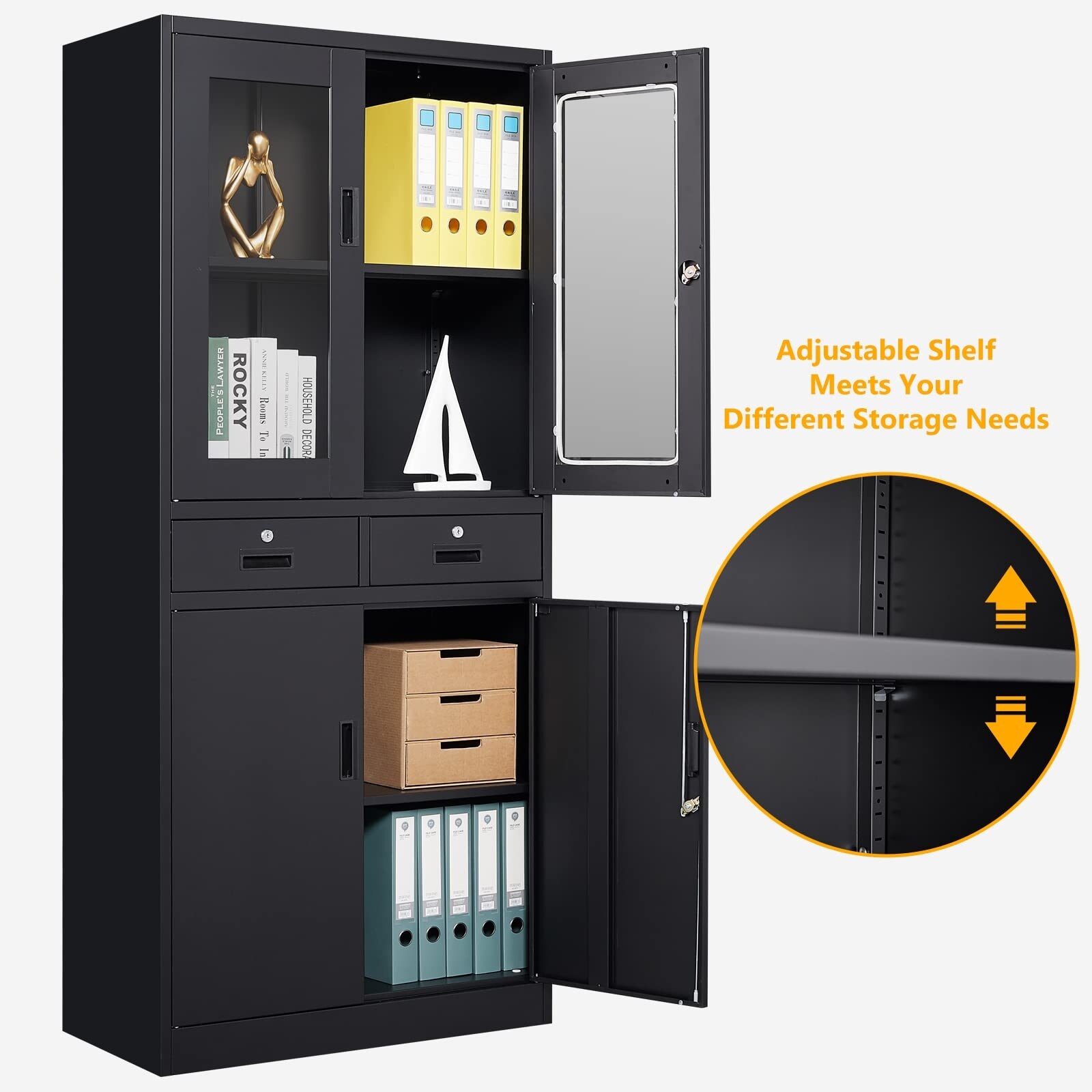 71 inch Metal Garage Storage Cabinet with Locking Doors and Adjustable  Shelves - On Sale - Bed Bath & Beyond - 38955672