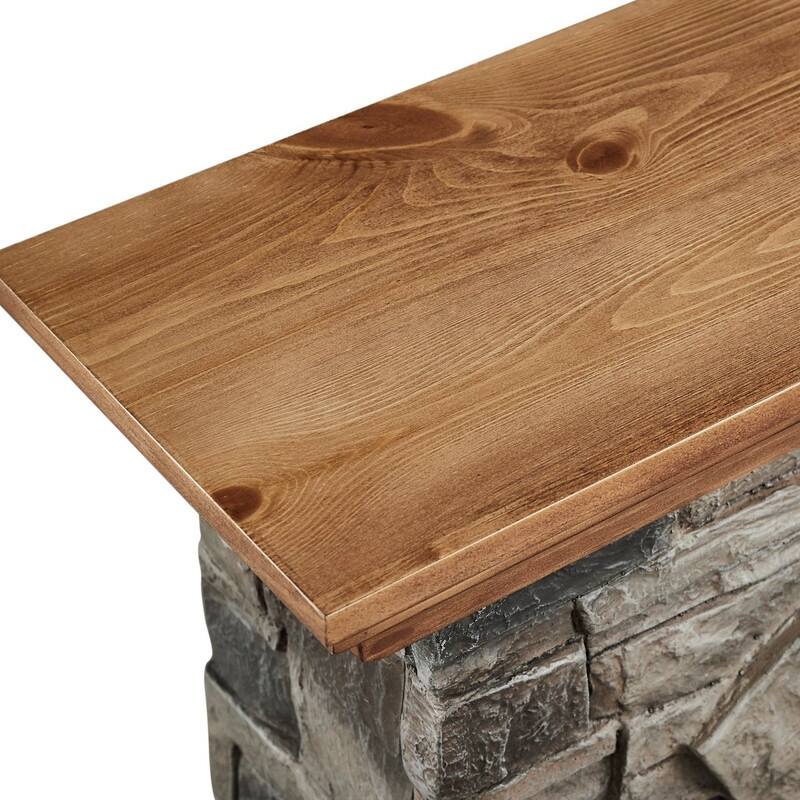 40 in. Faux Stone Freestanding Electric Fireplace - 40" in Width