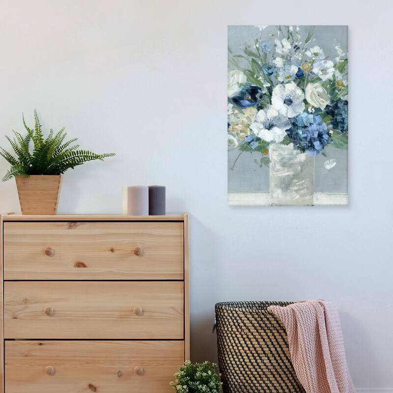 Be Happy Blue Crop by Sally Swatland Canvas Art Print
