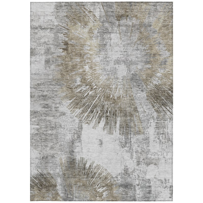HomeRoots Abstract Transitional Rectangle Outdoor Rug