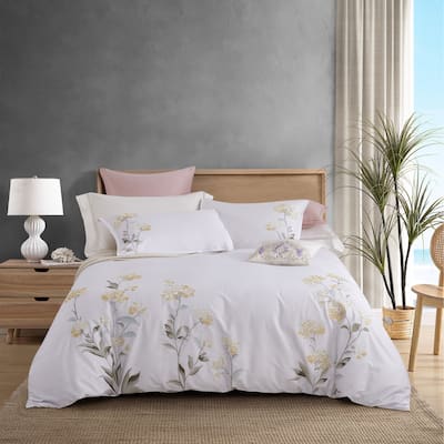 Broderie ensemble housse de couette Collection Hydrangea Embroidery Duvet Set Yellow