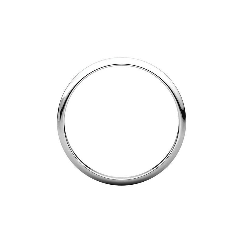 10k White Gold 2 mm Half Round Wedding Band