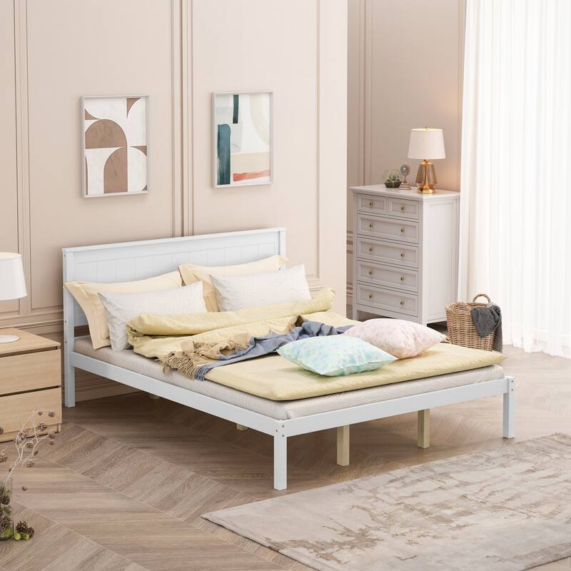 Platform Bed Frame with Headboard,Queen