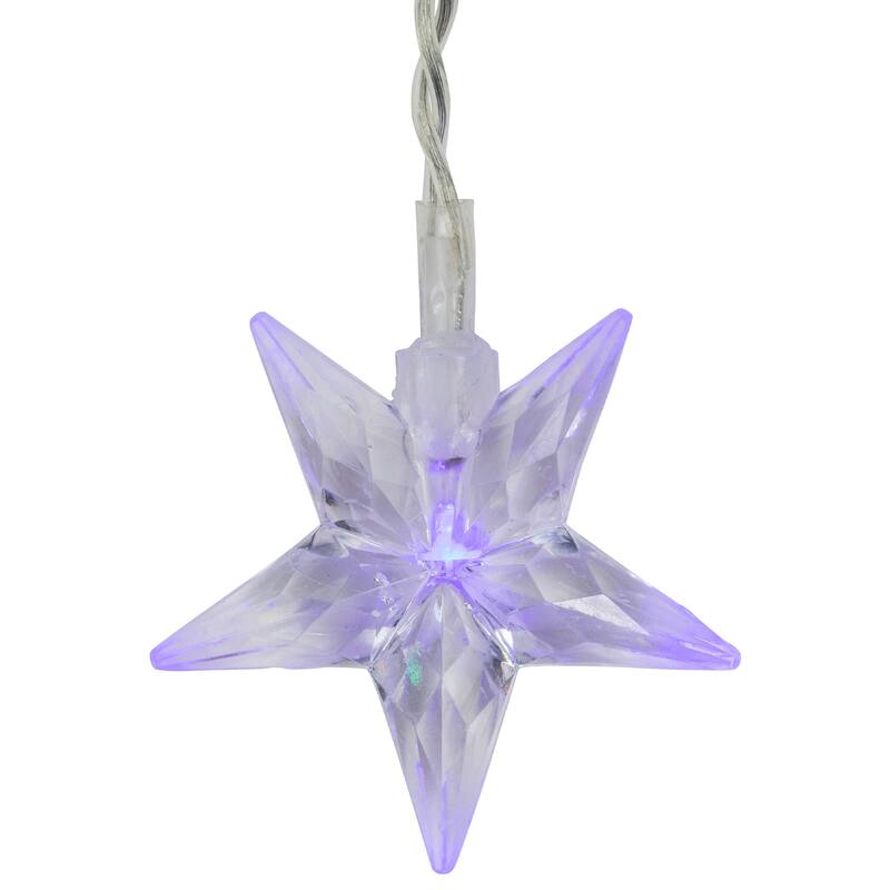 Christmas Stars Icicle Lights - 29.5' - Multi-Color LED Lights - Clear Wire - 400ct